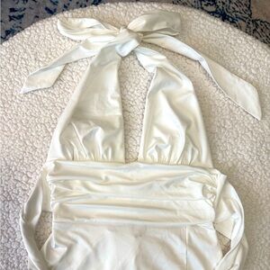 Elegant White Halter Top